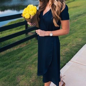 WAYF Navy Midi Dress